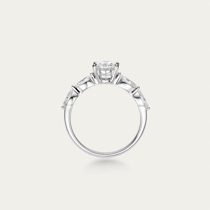Oval cut lab-grown diamond ring in 18k gold — 1.05ct, D-E color, VS-VVS clarity, additional view