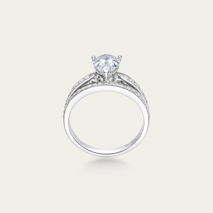 Briolette (teardrop) lab-grown diamond ring in 18k white gold — 1.15ct, D-E color, VVS-IF clarity, additional view
