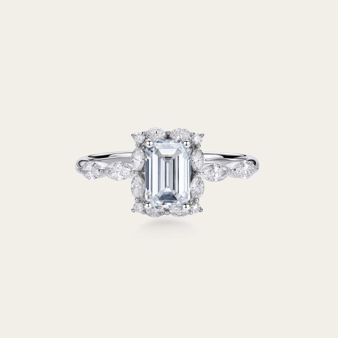 Emerald cut lab-grown diamond ring in 18k gold — 1.01ct, D-E color, VS1-VS2 clarity