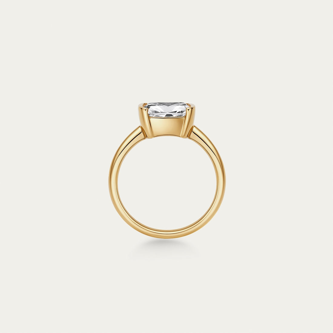 Cushion cut lab-grown diamond ring in 18k yellow gold — 1.91ct, D-E color, VS-VVS clarity, additional view