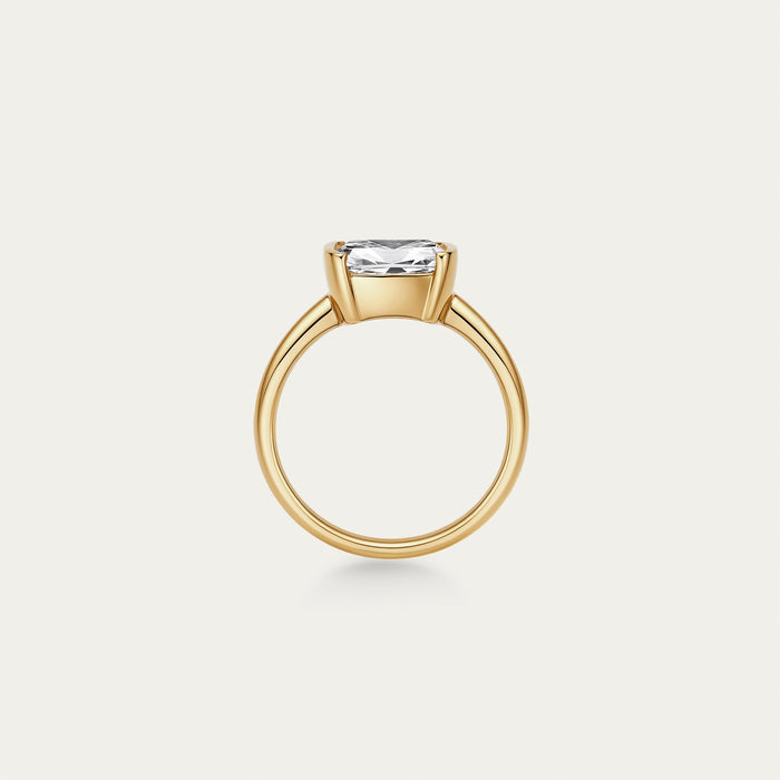 Cushion cut lab-grown diamond ring in 18k yellow gold — 1.91ct, D-E color, VS-VVS clarity, additional view