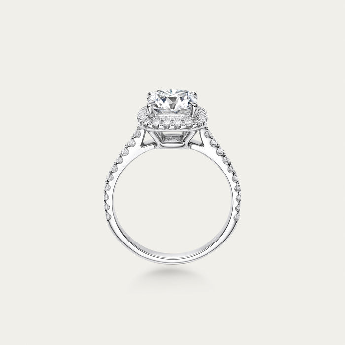 Cushion cut lab-grown diamond ring in 18k white gold — 1.56ct, D-E color, VS-VVS clarity, additional view