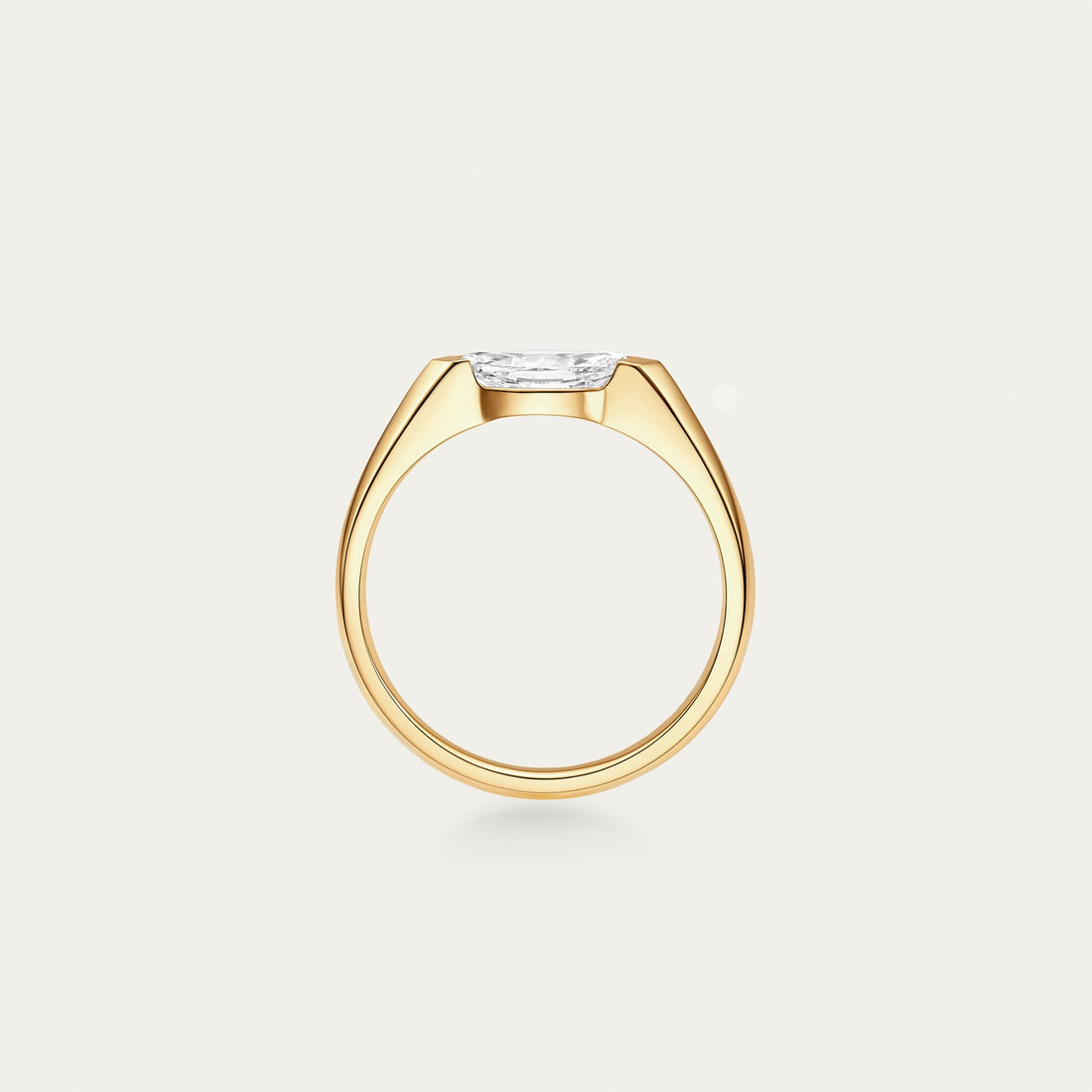 Marquise cut lab-grown diamond ring in 18k yellow gold — 0.54ct, D-E color, VS-VVS clarity, additional view