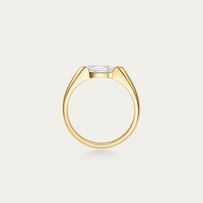 Marquise cut lab-grown diamond ring in 18k yellow gold — 0.54ct, D-E color, VS-VVS clarity, additional view