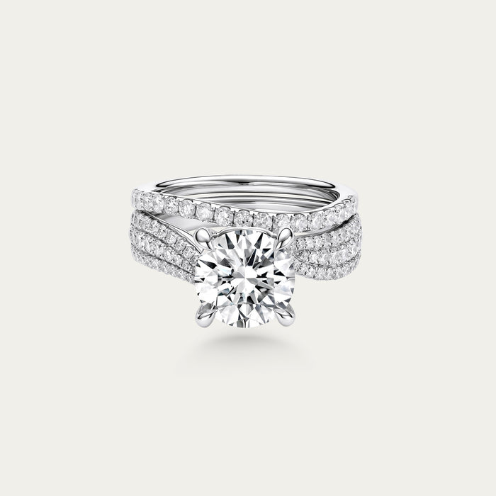 Round brilliant lab-grown diamond ring in 18k white gold — 2.04ct, D-E color, VS1-VS2 clarity