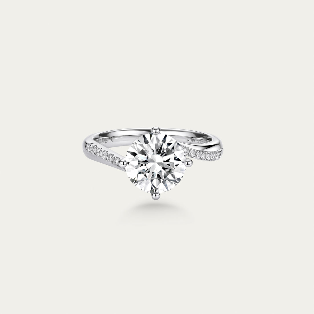 Lab-grown diamond ring in 18k gold — 2.55ct, E-F color, VS2-SI1 clarity