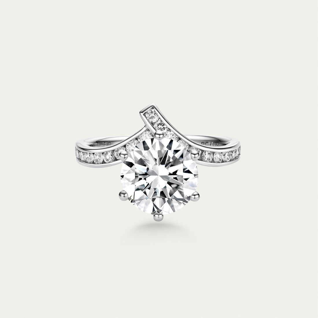 Round brilliant lab-grown diamond ring in 18k gold — 2.76ct, D-E color, VS2-SI1 clarity